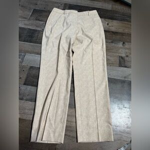 Lafayette‎ 148 New York Clinton Beige Virgin Wool Dress Pants Size 6